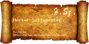 Herter Szilveszter névjegykártya